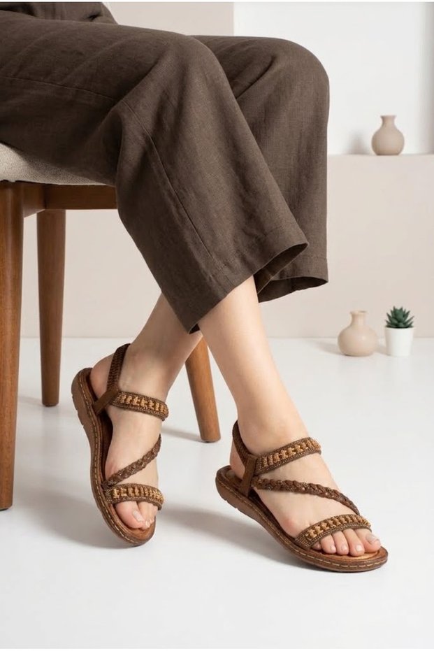 Knitted Detail Women's Sandals
