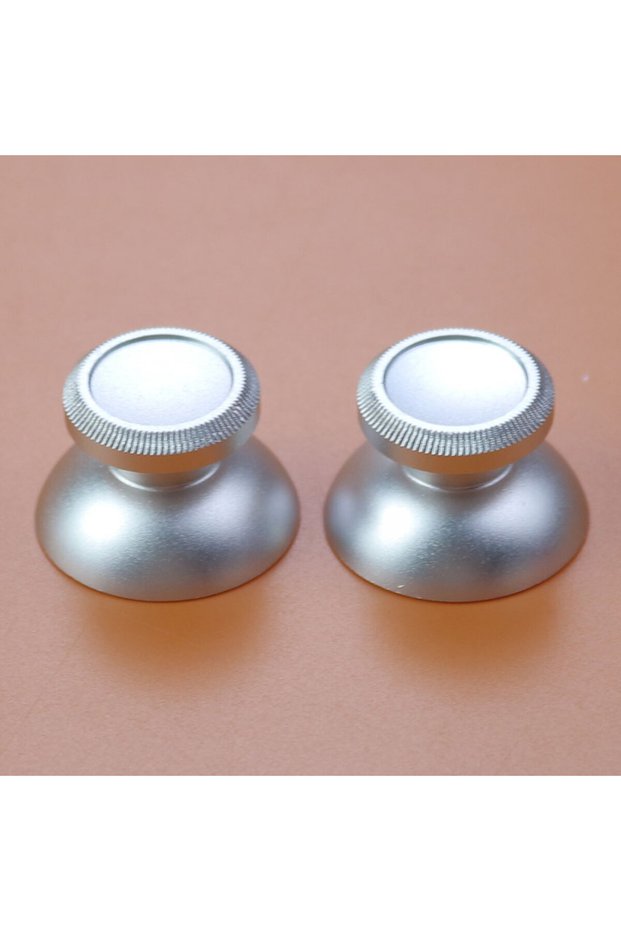 Silver JCD 2PCS Metal Analog Joystick Thumb Stick Grip Cap For PS4 Pro Xbox One Slim Series X S Cont