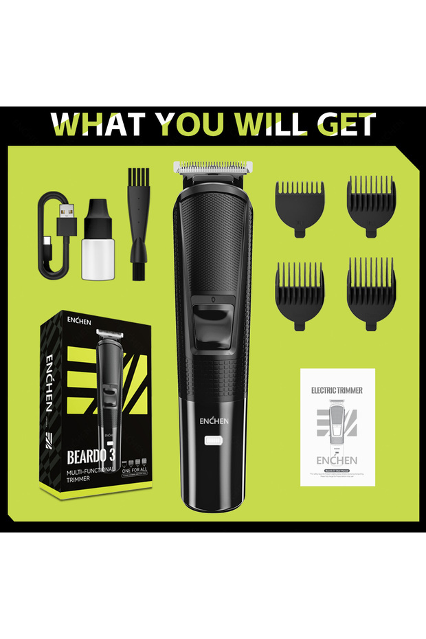 Beardo 3 ENCHEN Beardo 3 Hair Trimmer & Groom Kit For Beard Trimming And Body Grooming With Type-C C