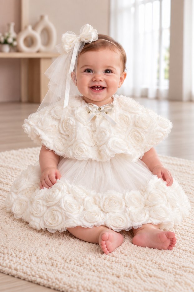 Baby Luxury Floral Dress Set 6 Pieces Mevlüt Henna Special Occasion Baby Gift