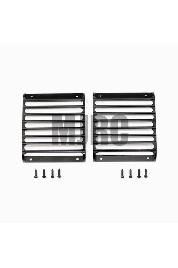 One group AJRC 2Pcs TRX4 Defender Metal Front Lamp Guards Headlight Cover Guard Grille for 1/10 RC C