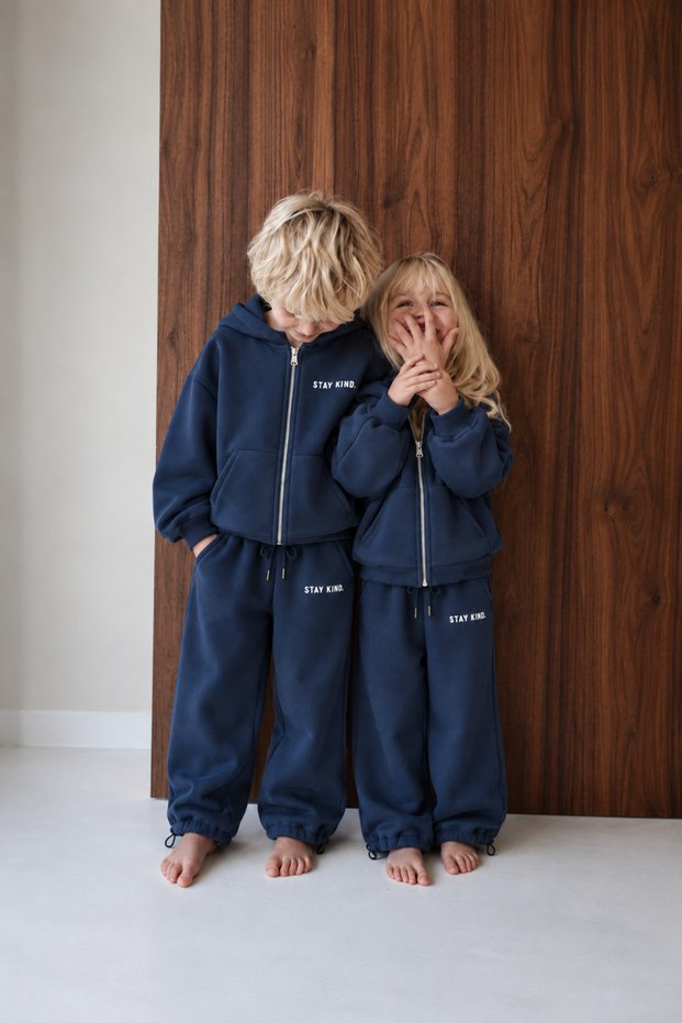 Unisex Kids 100% Cotton Oversize Adjustable Leg Hooded 2-Piece Tracksuit Set