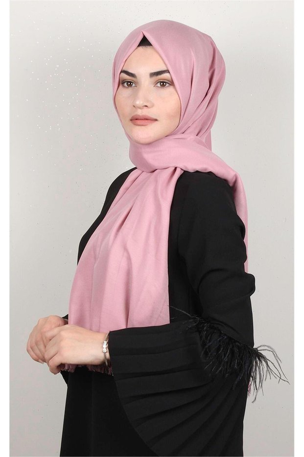 Pamuklu Düz Şal 2803-16 Pembe