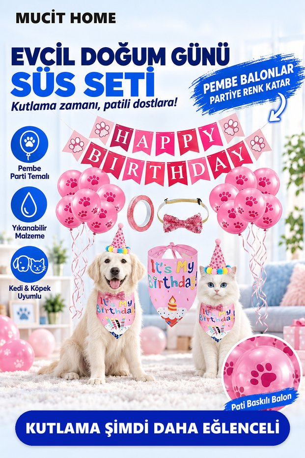 Girl Pet Girl Birthday Celebration Ornament Set