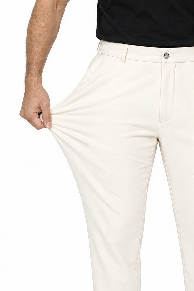 Men's Flexon Ultra Flexible Relaxed Elastic Waist Jogger Pants Cream M702-R0433-06