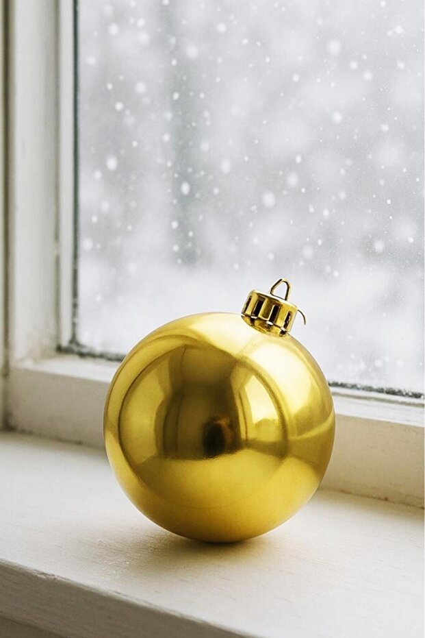 Christmas Pine Tree Ornament Cute Ball 15 cm Gold