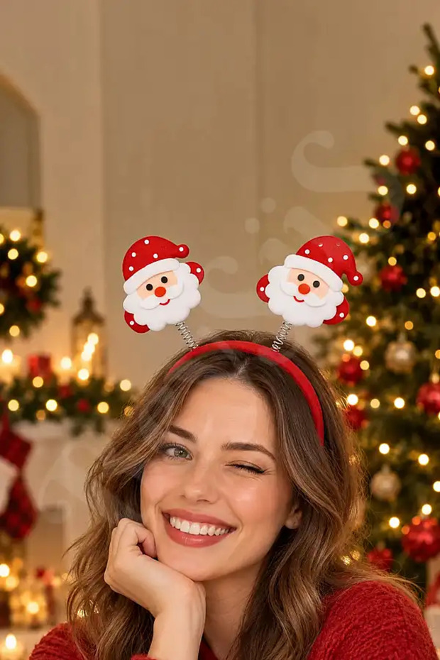 Unisex Christmas Crown - Red Santa Claus, Swinging Crown