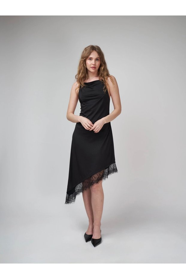 Strappy Skirt with Lace Detail Long Dress Cty-Abr-2984