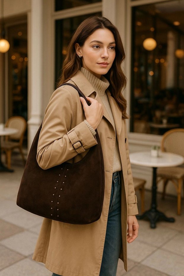 Women's Trock Suede Shoulder Bag Cty-Lbn-1056