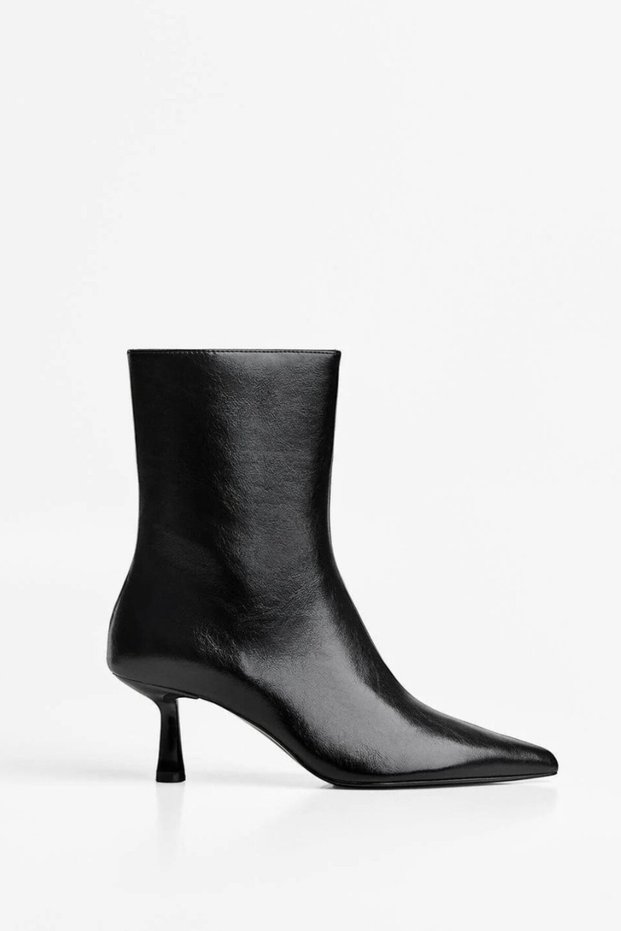 Short Pointed Heeled Boots - Women's Thin Heeled Boots with Side Zipper