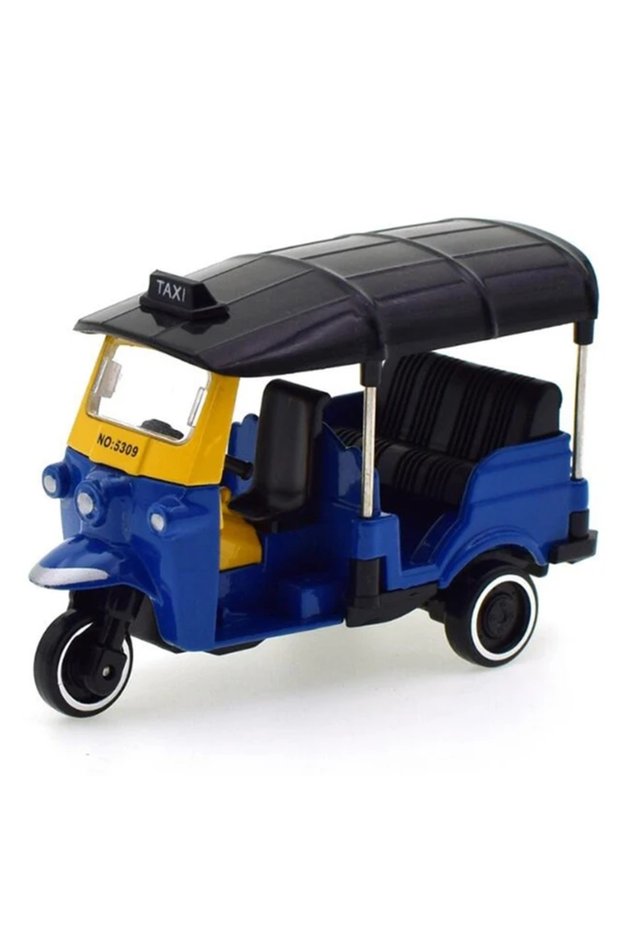 C 1:43 Scale Metal Alloy Classic Tuk Tuk Taxi Bangkok India Tricycle Car Model Toy Diecast Vehicles
