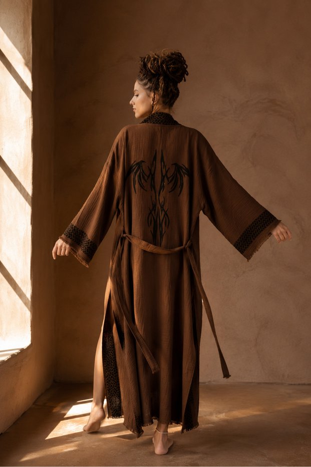 Laodikya Hand Printed Muslin Kimono