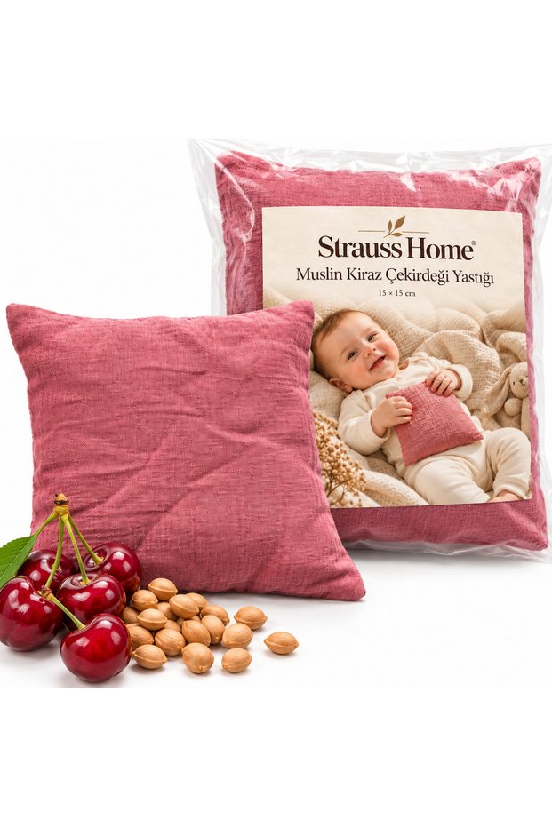 Home Baby Cherry Seed Pillow Muslin 15X15 cm Microwaveable Heating Pouch
