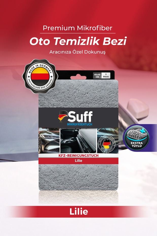 Lilie Microfiber Car Cleaning Cloth 40X40 cm Gray