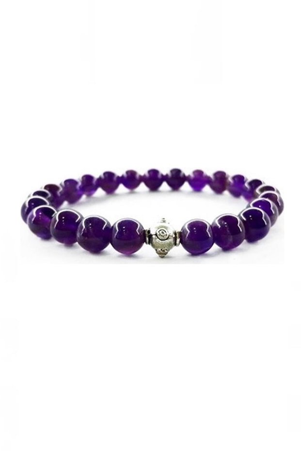 Purple Quartz Men's Natural Stone Bracelet