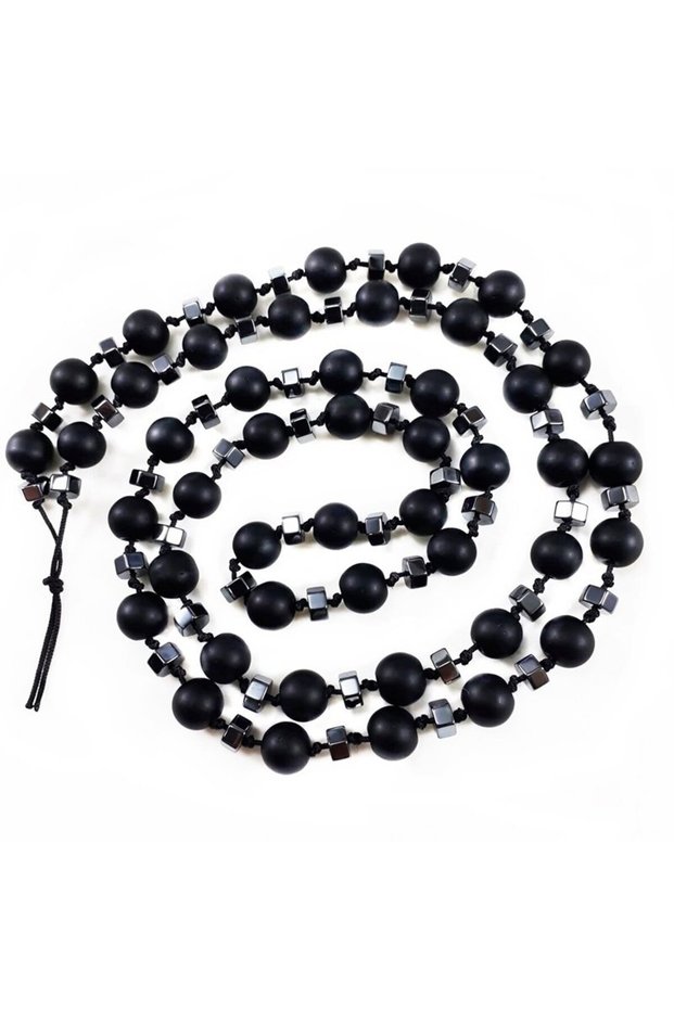 Mat Onyx - Hematite Natural Stone Men's Necklace