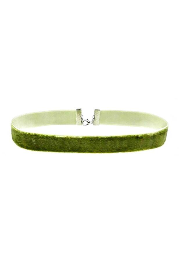 Nefti Green Velvet Women's Choker Necklace