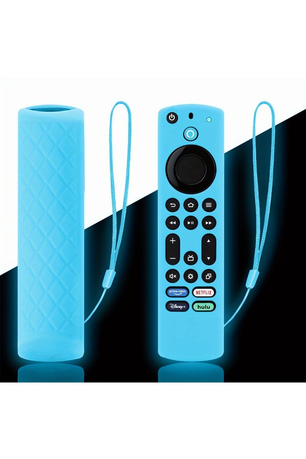 Luminous blue 1 Pack Glow In The Dark Silicone Remote Case for Fir TV Alexa Voice Remote, Fir TV Omn