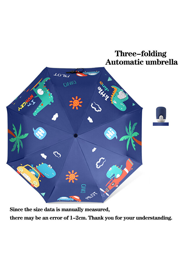 Automatic-1 Folding Umbrella, Cute Unicorn, Dinosaur, Spaceship Little Tiger, Fashion Sunscreen Umbr