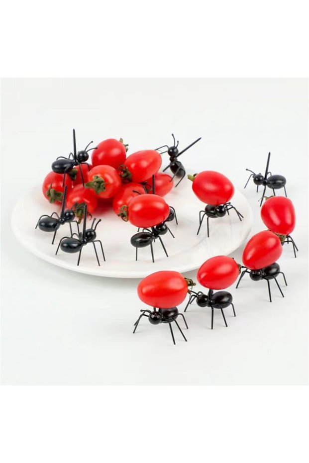 12 PCS Ants Food Fruit Picks Decoration Ant Shape Forks Snack Cake Dessert Tableware for Home Kitche