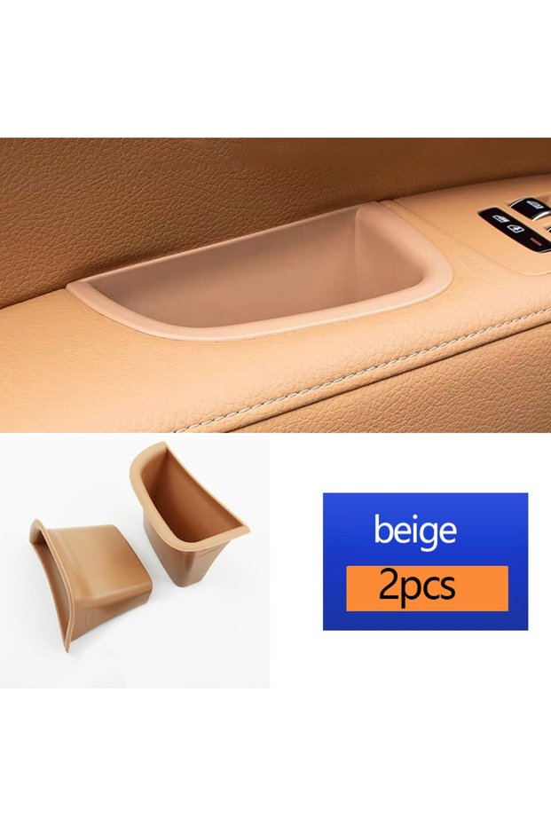 beige 2pcs Car Front Door Storage Box Organizer Container Holder for Volvo S90 V90 V90CC Accessories