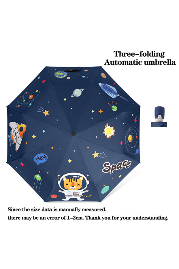 Automatic-2 Folding Umbrella, Cute Unicorn, Dinosaur, Spaceship Little Tiger, Fashion Sunscreen Umbr