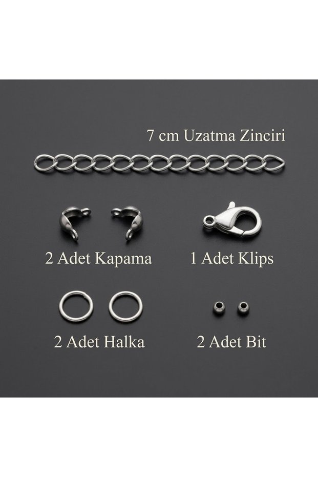 Stainless Steel Necklace Making Kit - Clip, Extension Chain, Ring, and Closure Supplies