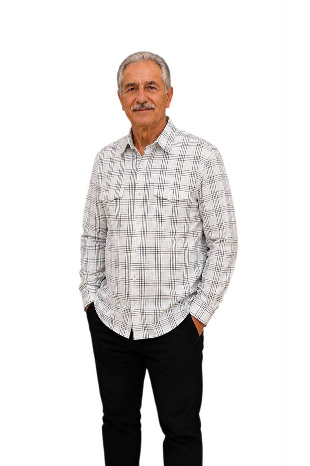 Men's Classic Wide Cut Plaid Double Pocket Short Sleeve Cotton Shirt