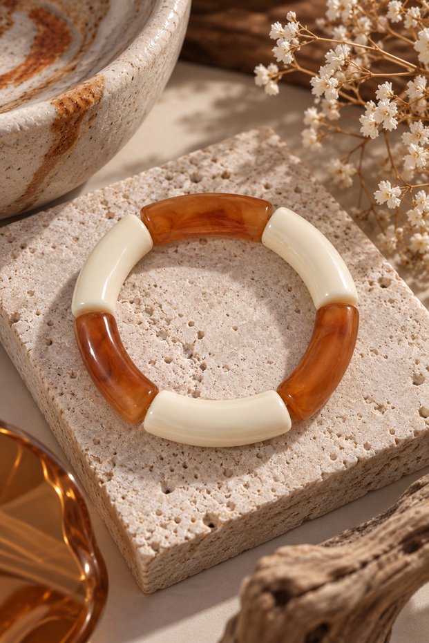 Retro Coffee Bone Model Beaded Bracelet