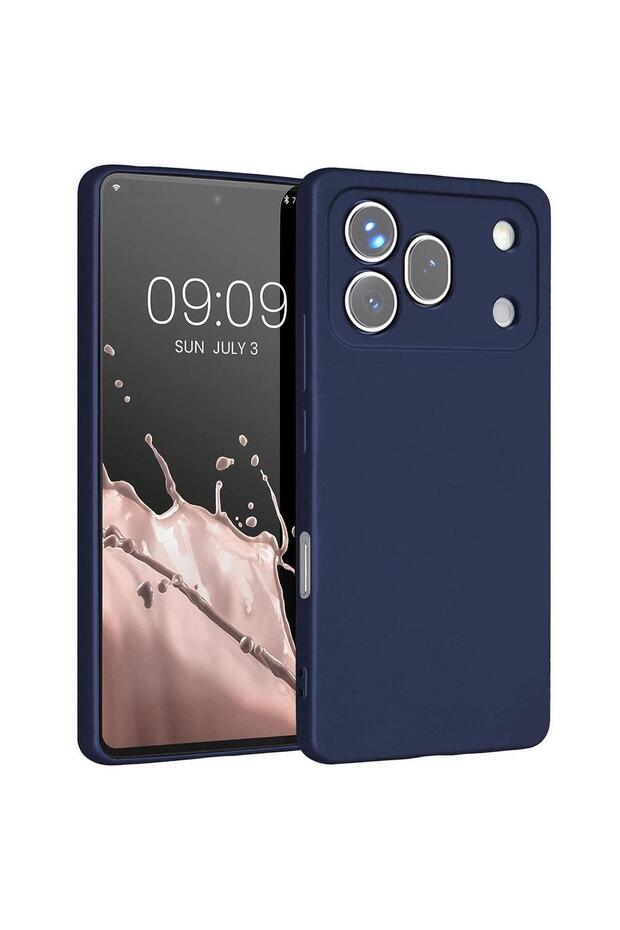 حافظة سيليكون غير لامعة متوافقة مع هاتف Honor 600 Pro 5G باللون الأزرق الداكن