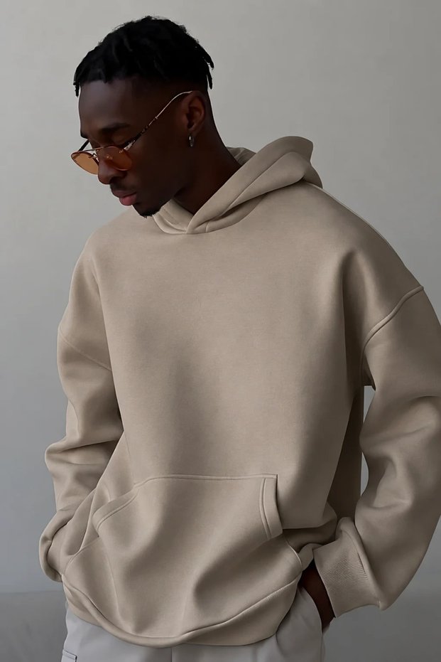 Unisex Mink Soft Fabric Oversize Fit Fleece Hooded Sweatshirt Hoodie