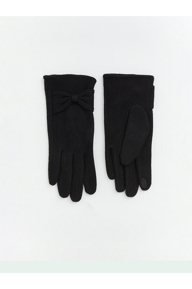 Alita City Farkıyla Lcw Accessories Black Suede Look Flat Women's Gloves