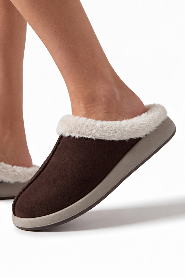 Women's Suede Fur-Lined, Soft Sole, Winter House Slippers - Plush Daily Comfortable Slippers