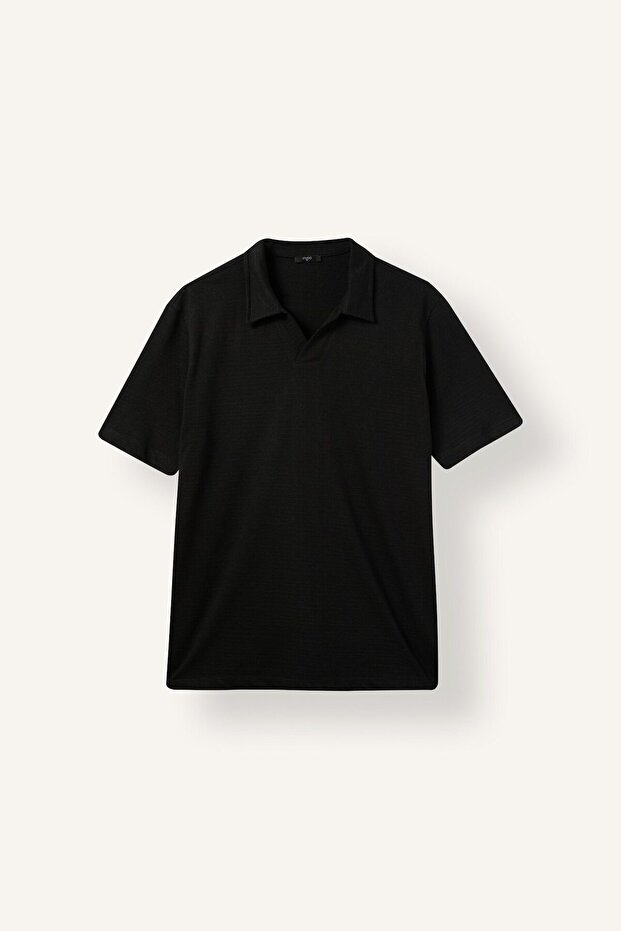 Regular Fit Short Sleeve Buttonless Basic Polo T-Shirt I4641Ax26Au