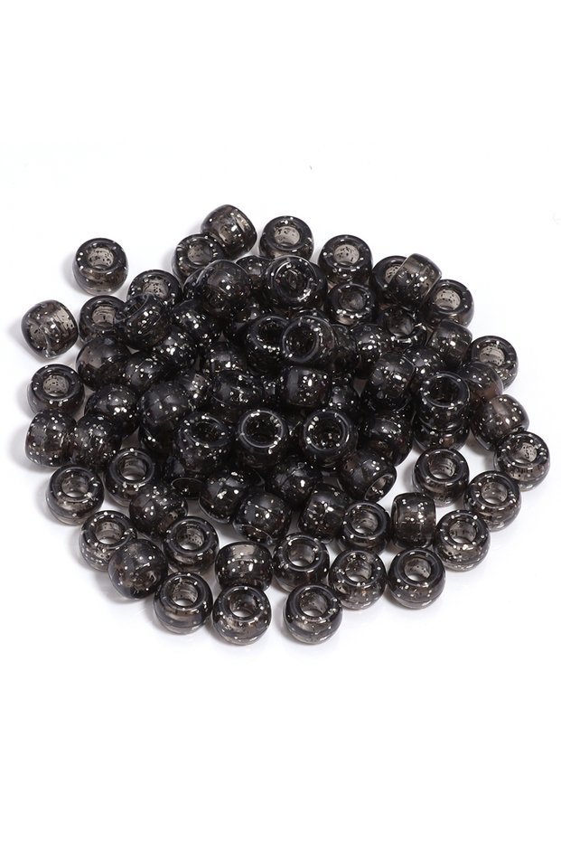 6x9mm 200pcs Black 200pcs 6x9mm Colorful Pony Beads Fashion Big Hole Acrylic Beads Kids DIY Bracelet