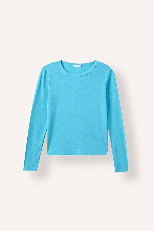 Slim Fit Basic Ribbed Camisole Long Sleeve Basic T-Shirt E5767Ax26Au