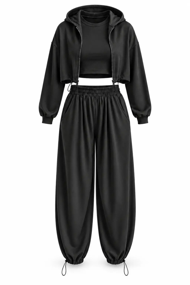 O.Y.Ş Modal Fabric 3-Piece Tracksuit Set