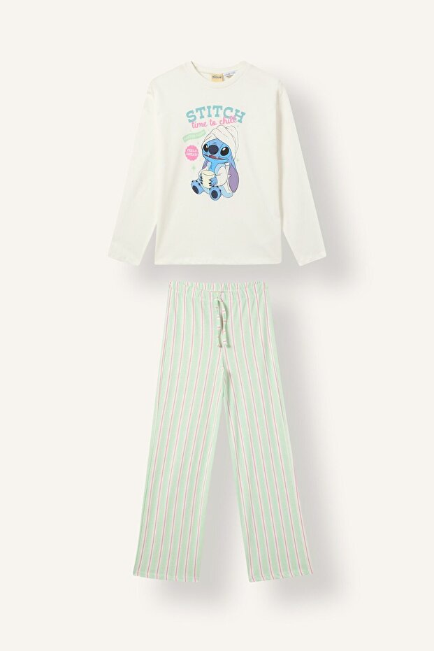100% Cotton Disney Lilo & Stitch Printed Striped 2-Piece Pajama Set for Girls I6047A826Wn