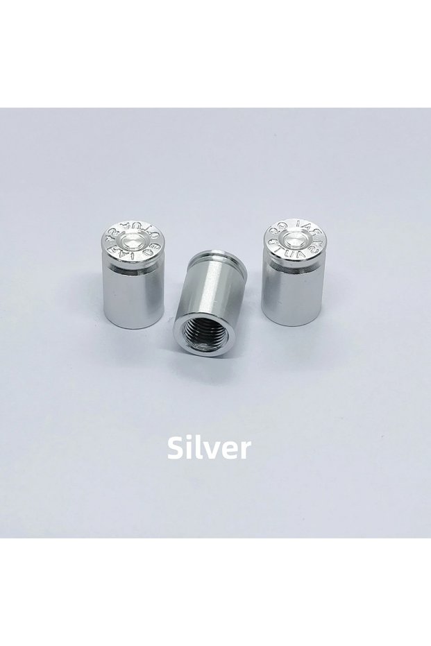 Silver Bullet Case Valve Caps - US Standard Fit - 4PCS Covers for All Cars & Motorcycles Factory Ma