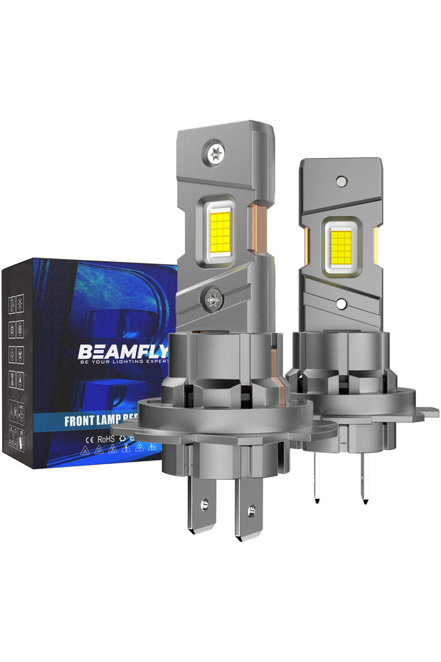36000Lm H7 WHITE BEAMFLY H7 LED Bulb Copper Tube Heat Dissipation, 110W 36,000Lm 700% Brightness Boo