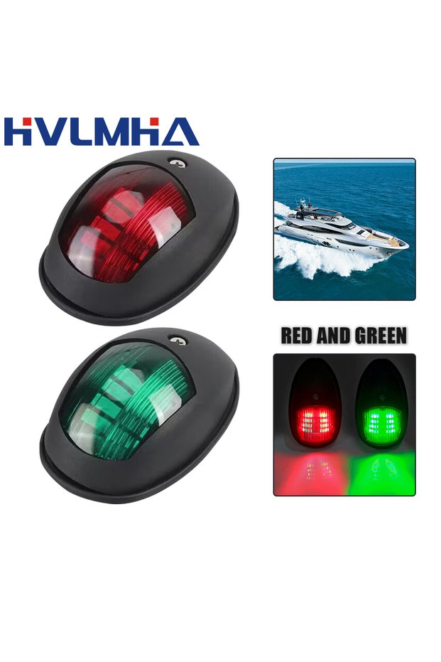Black 10-30V LED Navigation Light Signal Warning Waterproof Lamp Starboard Port Side Indicator For M