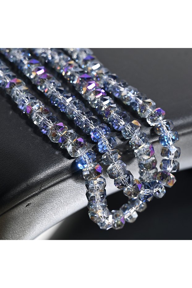 184-75pcs 75Pcs 5*8mm Flat Round Austria Crystal Wheel Bead Rondelle Faceted Tyre Loose Spacer Glass