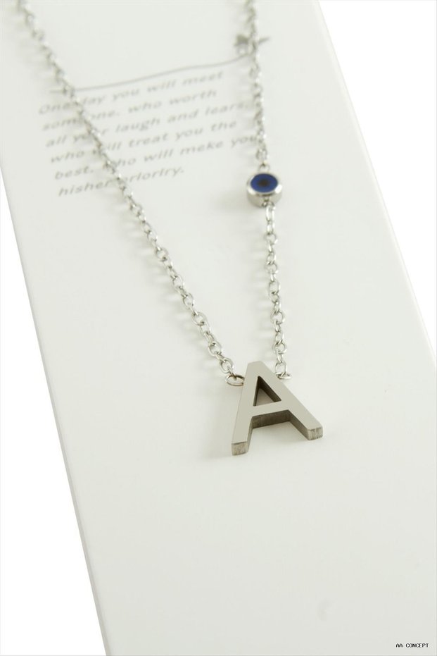 CONCEPTA Silver-Colored Lettered (211637) Steel Necklace