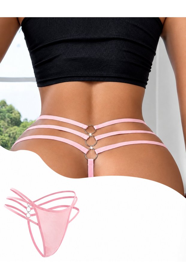 Kdın Aksesuarlı Halkalı String Külot
