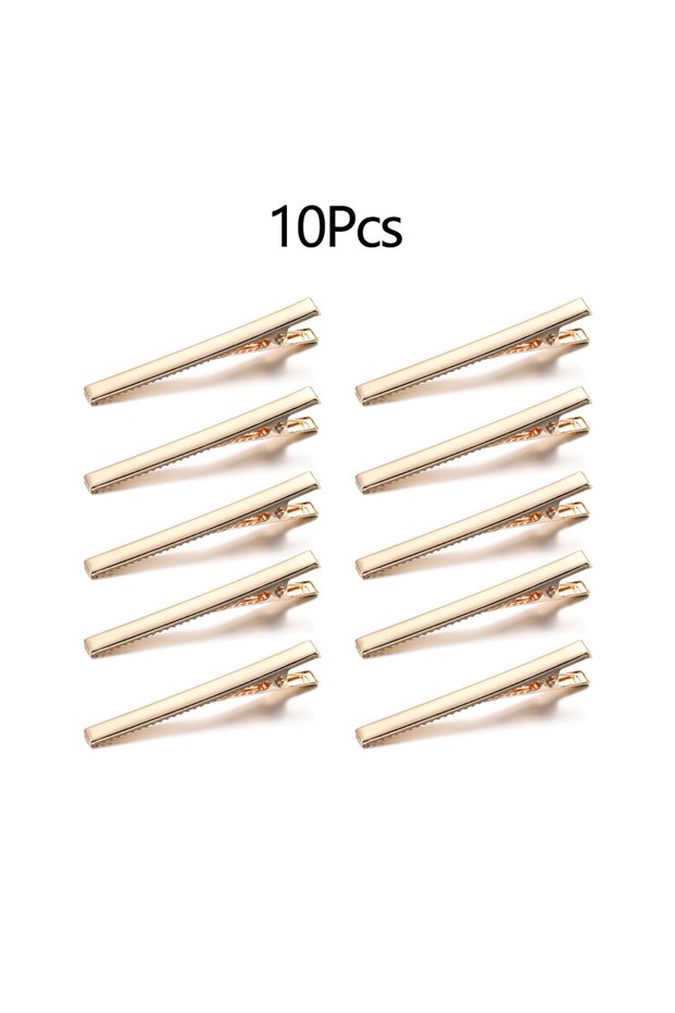 Gold 01 10pcs Barrettes Silicone Molds Metal Geometric Hair Clips Epoxy Resin Mold For DIY Resin Hai