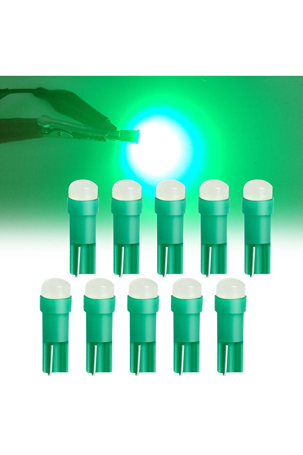 Green 10PCS T5 LED Lights W1.2W W3W LED Car Interior Light Auto Side For Car Turn Signal Dome Door R