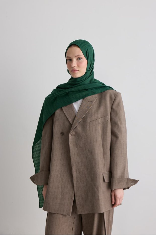 Oval Pattern Silky Jacquard Shawl