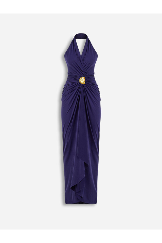 Halter Yaka Maxi Elbise