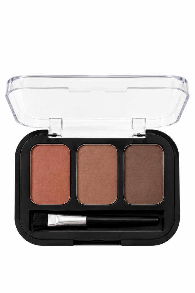 3-Piece Eyebrow Shadow Palette with Brush and 3 Color Options