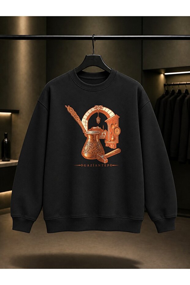 Gaziantep Bakırcılar Çarşısı Printed Unisex 100% Cotton Sweatshirt